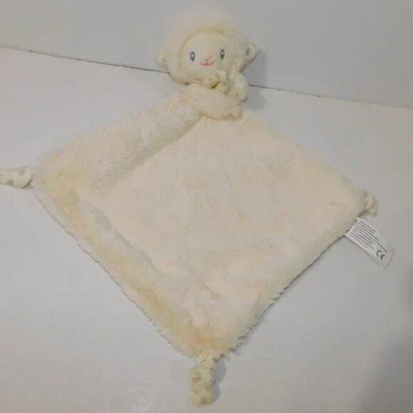 Kellytoys Cream Lamb Sheep Rattle Security blanket Polka dots Lovey nunu Baby - Picture 1 of 6